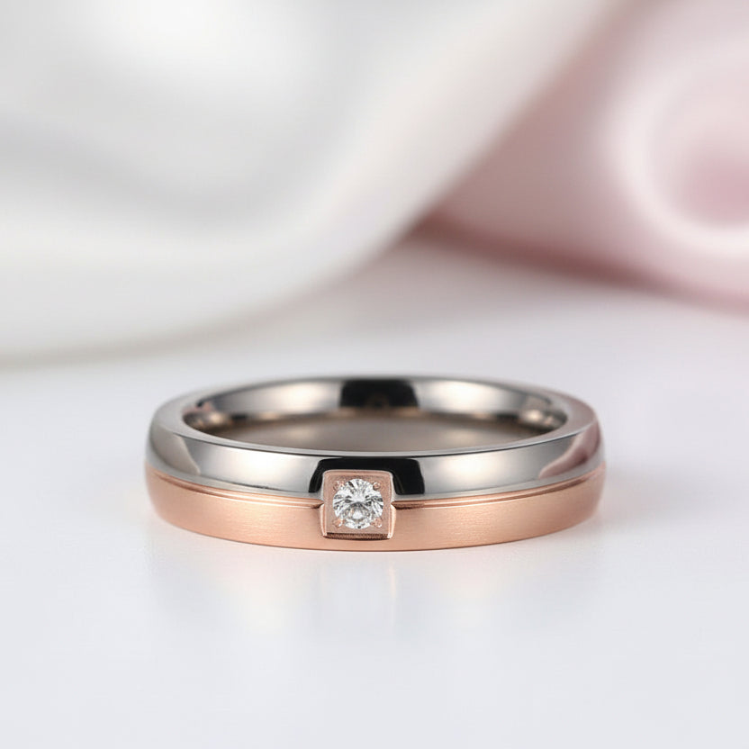 4mm Titanium Wedding Band with Diamond Option-Black Diamonds New York