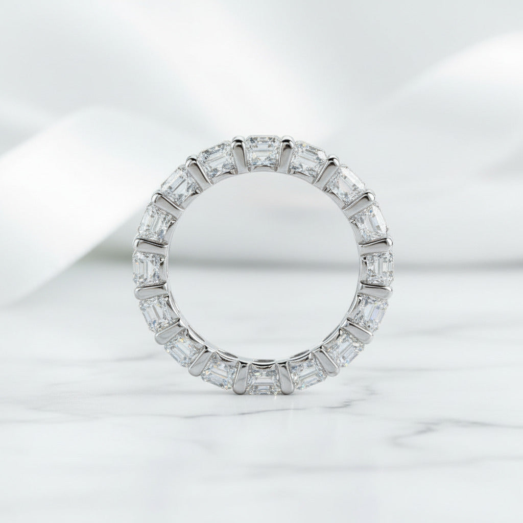 4mm Heart Diamond Option Eternity Wedding Band-Black Diamonds New York