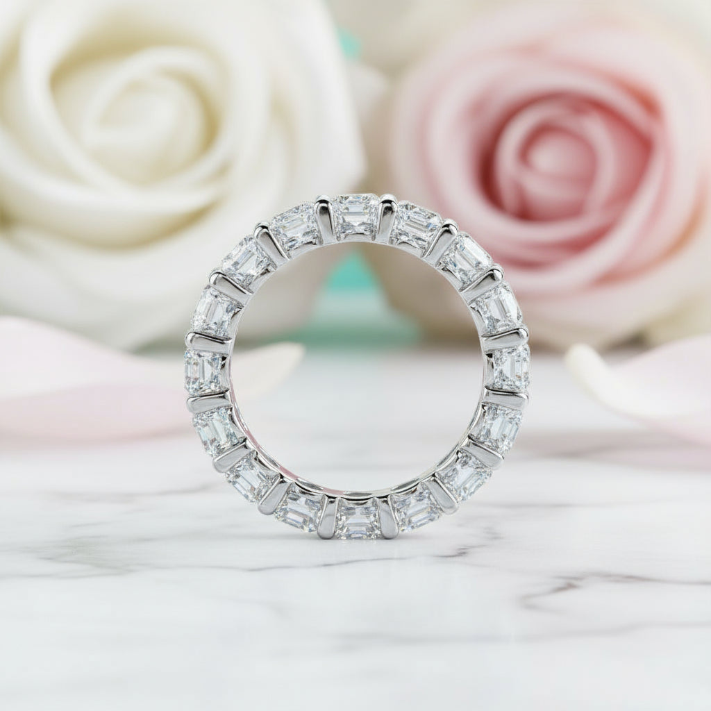 4mm Heart Diamond Eternity Wedding Band-Black Diamonds New York