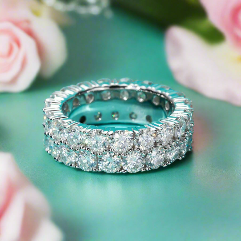 4mm Round Cut Diamond Eternity Wedding Band-Black Diamonds New York