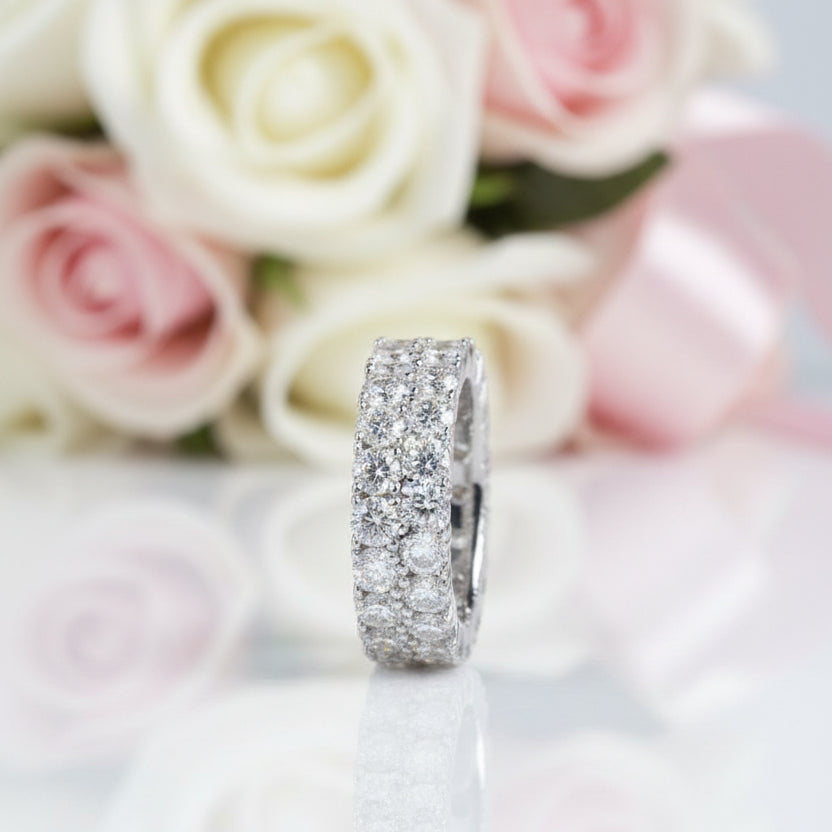 4mm Round Cut Diamond Option Eternity Wedding Band-Black Diamonds New York
