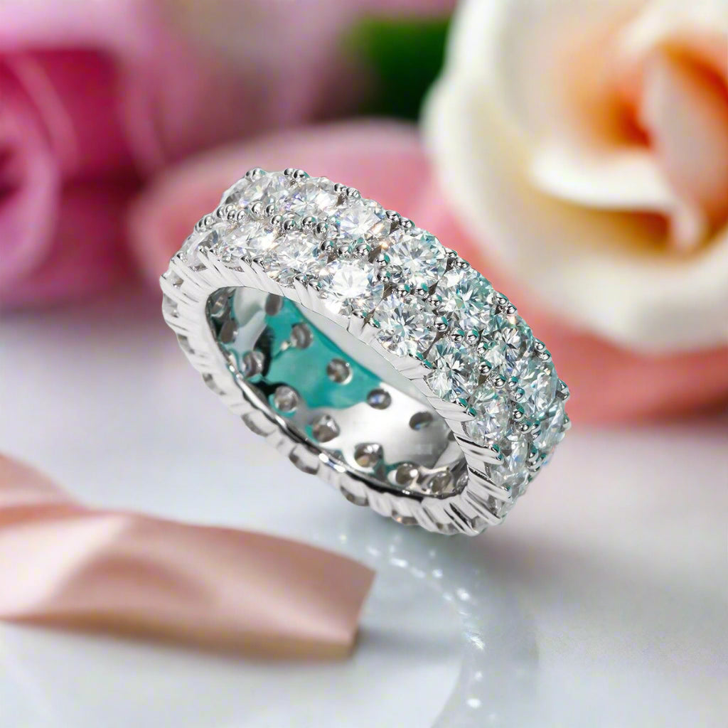 4mm Round Cut Diamond Eternity Wedding Band-Black Diamonds New York