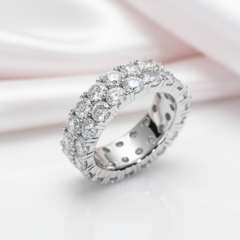 4mm Round Cut Diamond Option Eternity Wedding Band-Black Diamonds New York