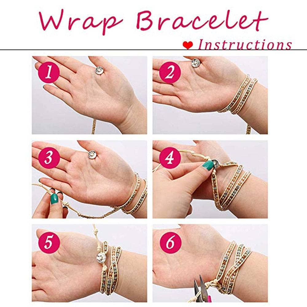 5 Wraps Handmade Natural Jasper Bohemian Bracelet