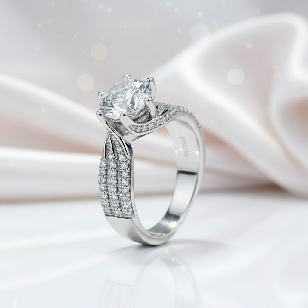 5.0 Ct Round Cut Full Diamond Ring-Black Diamonds New York