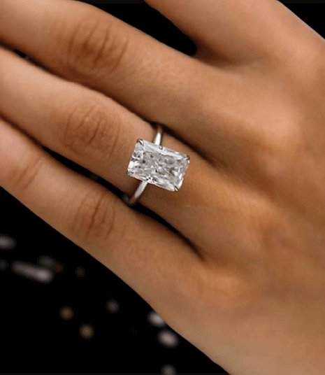 5.0 Carat Radiant Cut Simulated Diamond Solitaire Engagement Ring - Black Diamonds New York