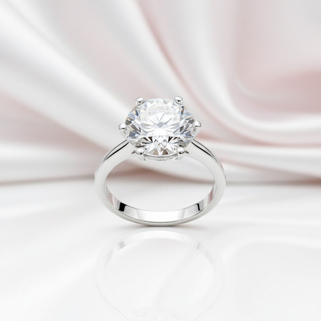 5.0 Carat Round Cut Diamond Option Engagement Ring-Black Diamonds New York