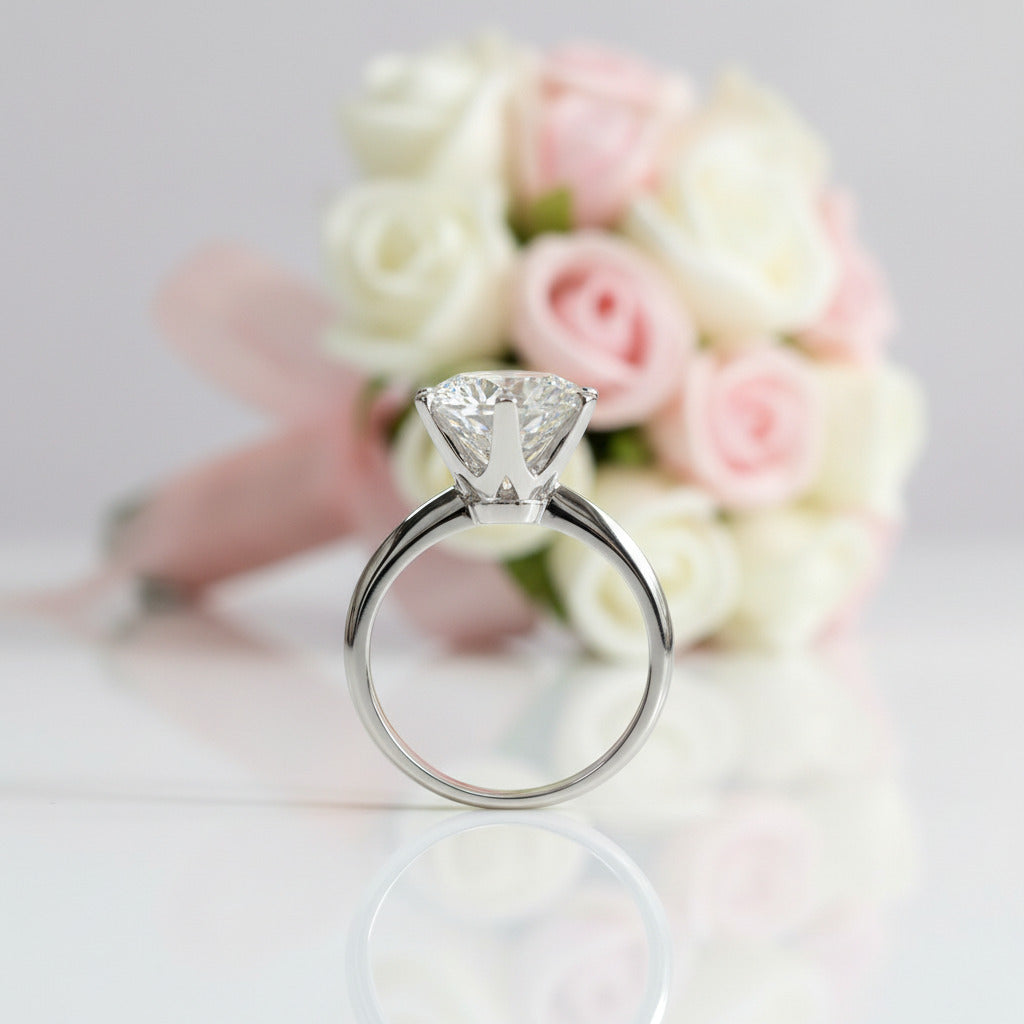 5.0 Carat Round Cut Diamond Option Engagement Ring-Black Diamonds New York