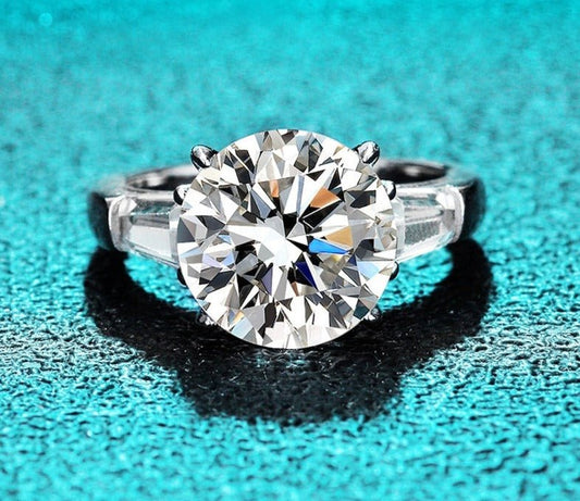 5.0 ct Round Cut Diamond White Gold Engagement Ring-Black Diamonds New York