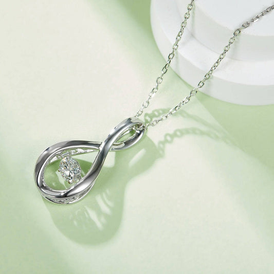 5.0mm 0.5Ct D Color Diamond Infinity Pendant Necklace-Black Diamonds New York
