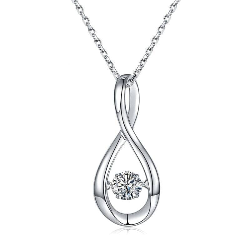 5.0mm 0.5Ct D Color Moissanite Infinity Pendant Necklace - Black Diamonds New York