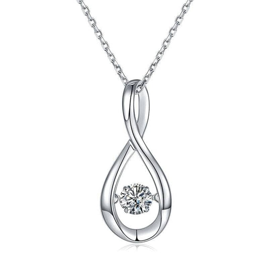 5.0mm 0.5Ct D Color Moissanite Infinity Pendant Necklace-Black Diamonds New York