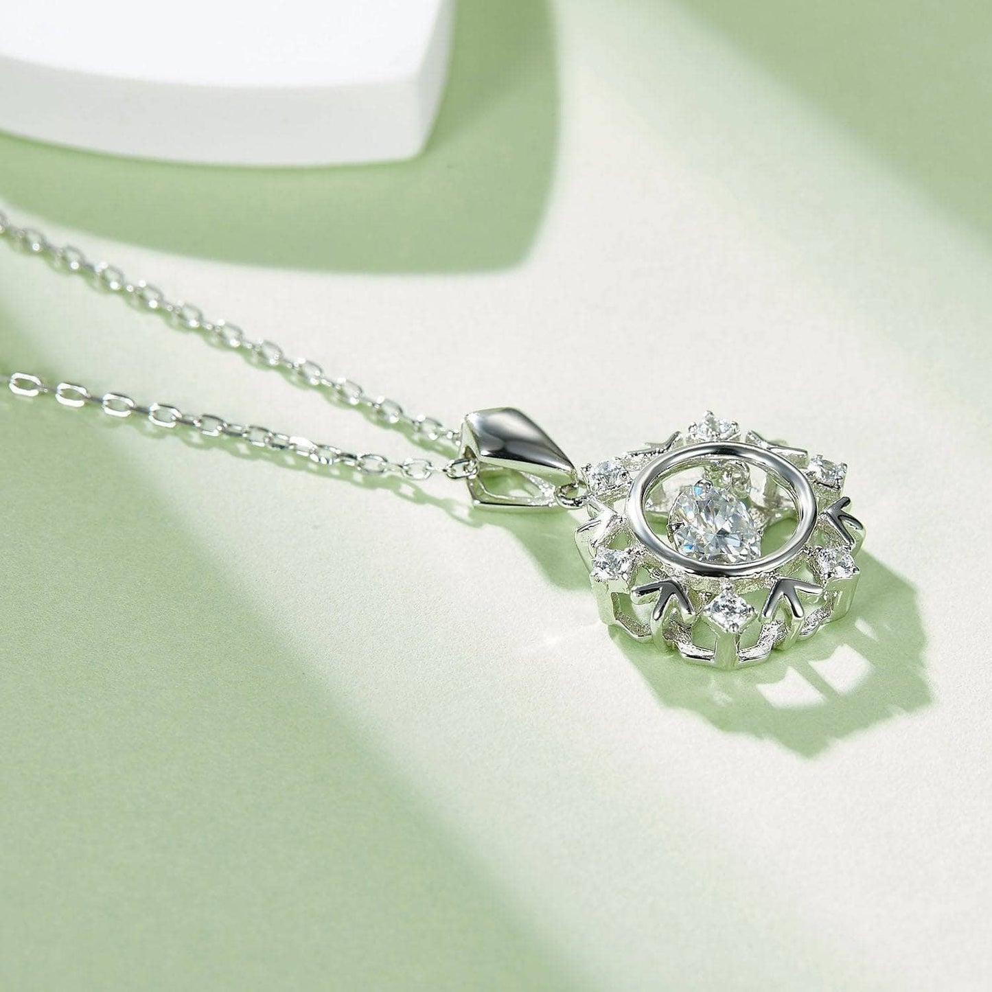 5.0mm 0.5Ct D Color Diamond Snowflake Pendant Necklace-Black Diamonds New York