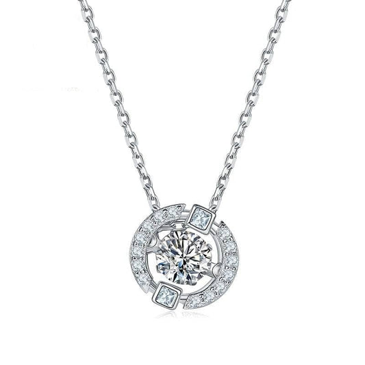 5.0mm 0.5Ct Diamond Dancing Diamond Pendant Necklace-Black Diamonds New York