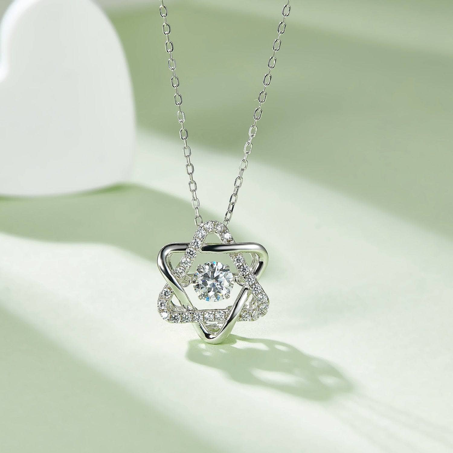 5.0mm 0.5Ct Moissanite Dancing Diamond Pendant Necklace-Black Diamonds New York