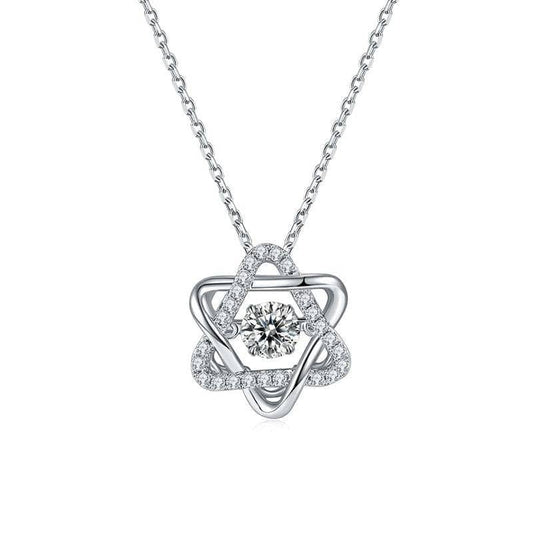 5.0mm 0.5Ct Moissanite Dancing Diamond Pendant Necklace-Black Diamonds New York