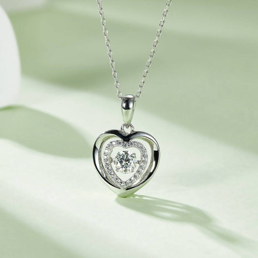 5.0mm 0.5Ct Diamond Heart Pendant Necklace-Black Diamonds New York