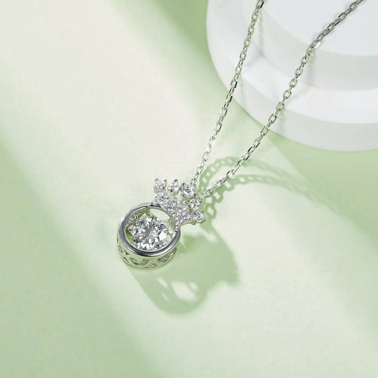 5.0mm 0.5Ct Round Diamond Crown Pendant Necklace-Black Diamonds New York