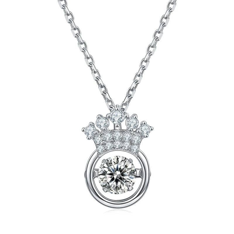5.0mm 0.5Ct Round Moissanite Crown Pendant Necklace - Black Diamonds New York