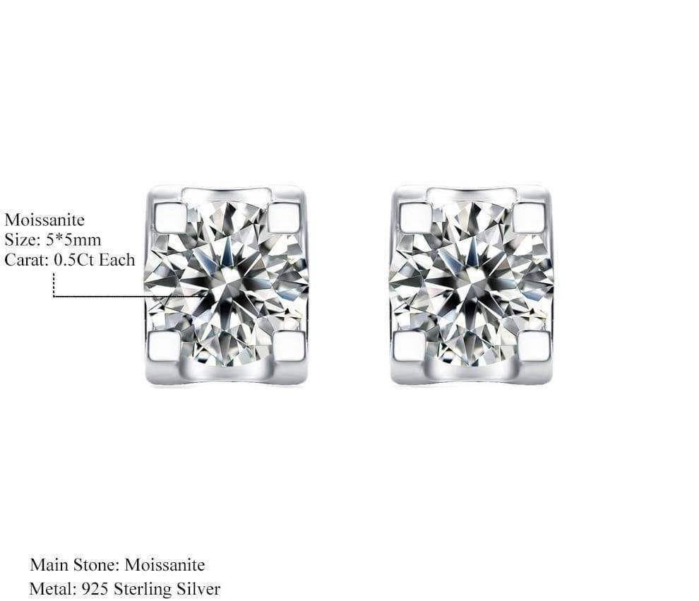 5.0mm 1.0Ct Round Diamond Stud Earrings-Black Diamonds New York