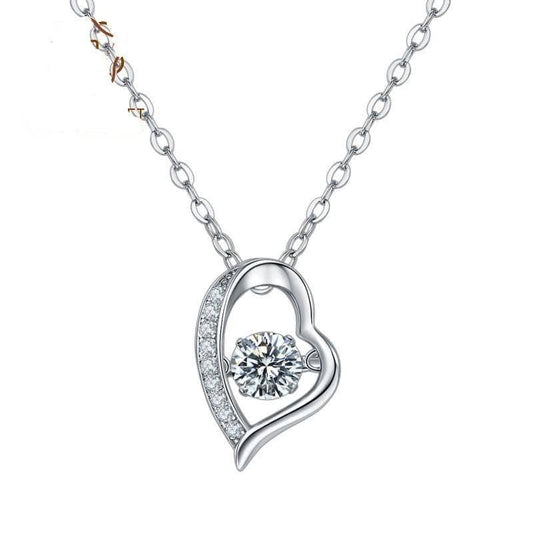 5.0mm D Color 0.5Ct Diamond Heart Necklace-Black Diamonds New York