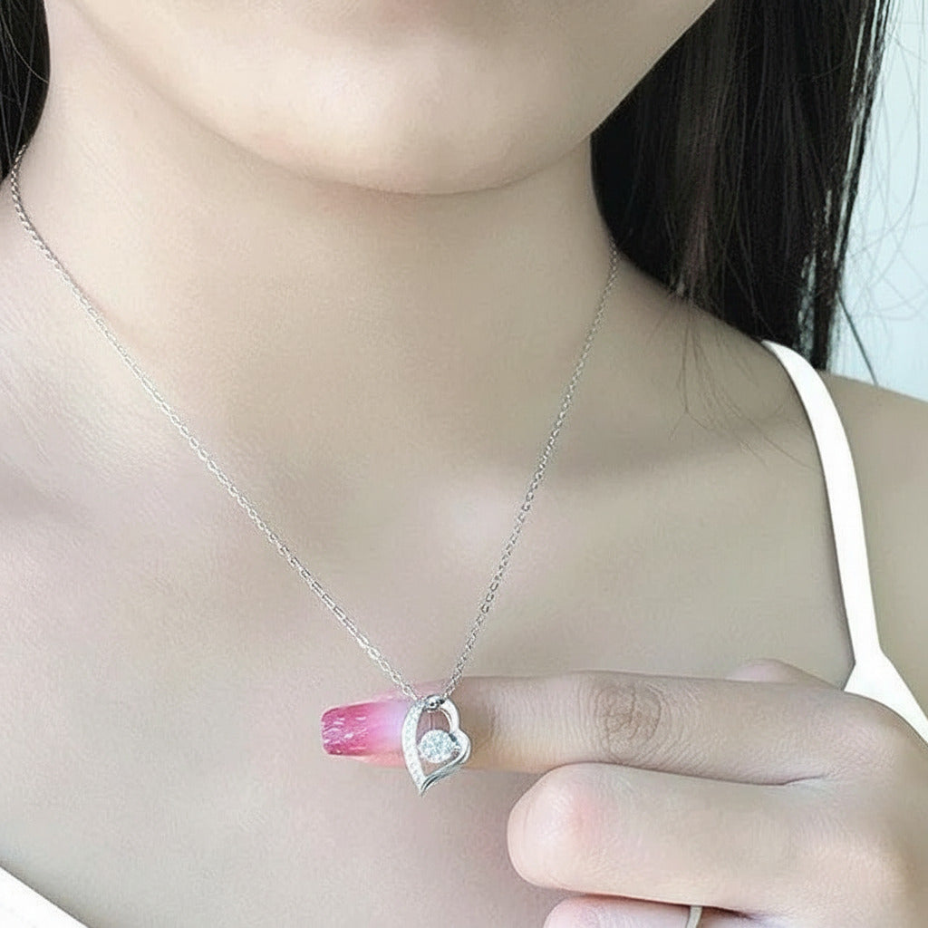 5.0mm D Color 0.5 Ct Diamond Heart Necklace-Black Diamonds New York