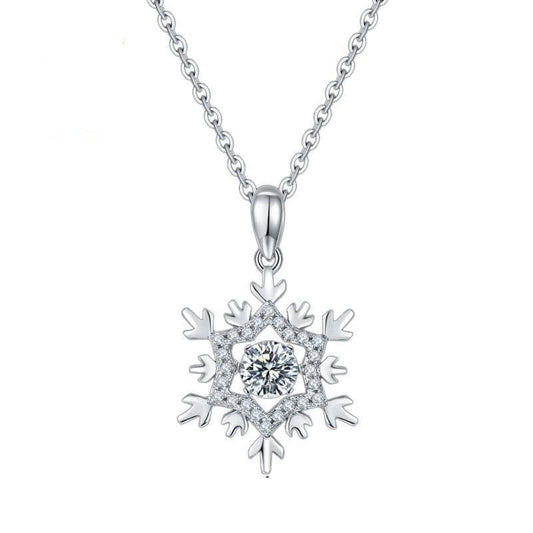 0.5ct 5.0mm Snowflake Moissanite Diamond Pendant Necklace Women - Black Diamonds New York