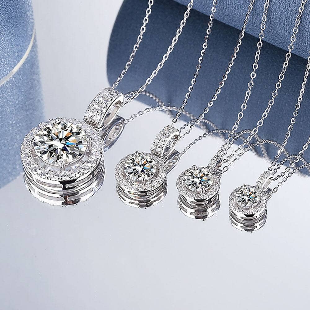 5/10ct Classic Round Bag Diamond Pendant Necklace-Black Diamonds New York