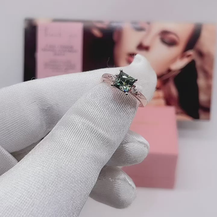 1.0ct Cushion Cut D Color Diamond Option Engagement Ring