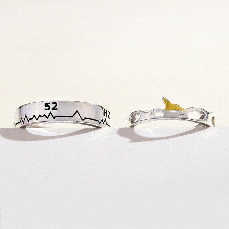 52 HZ Whale Couple Adjustable Ring