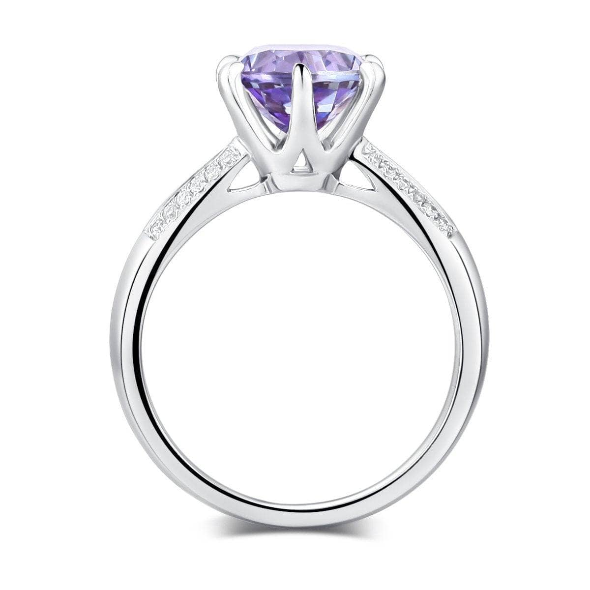 Amazon.com: Solid 14k Yellow Gold 1.1 ctw Natural Purple Amethyst and  Diamond 4 Leaf Cocktail Ring for Women 17 mm - Handmade in USA - February  Birthstone : Handmade Products