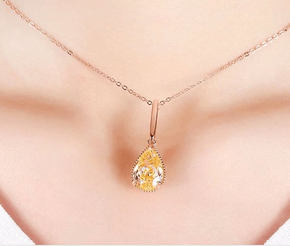 5ct Drop Stone Necklace - Black Diamonds New York