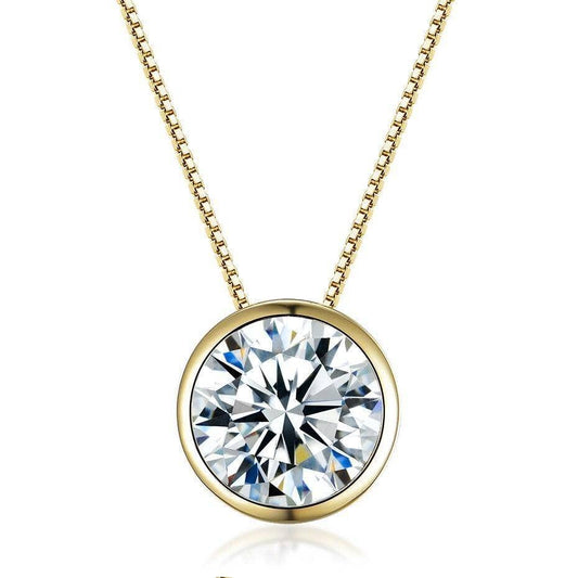 5CT Genuine 18K Yellow Gold Diamond Pendant-Black Diamonds New York