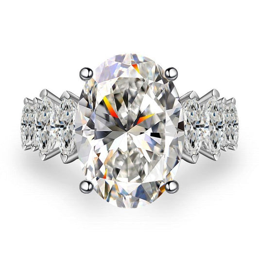 5ct Luxury Oval Cut Diamond Engagement Ring-Black Diamonds New York
