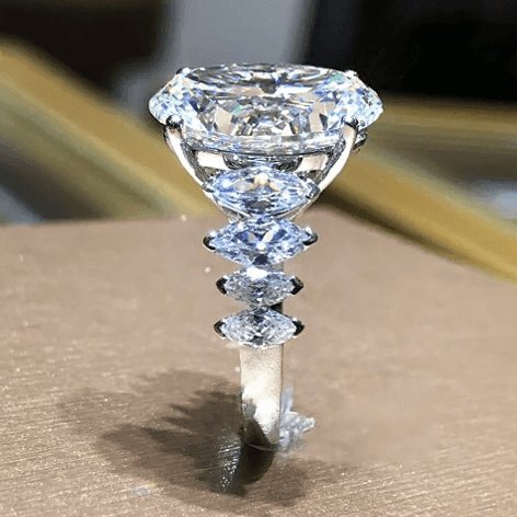 5ct Luxury Oval Cut Moissanite Diamond Engagement Ring - Black Diamonds New York