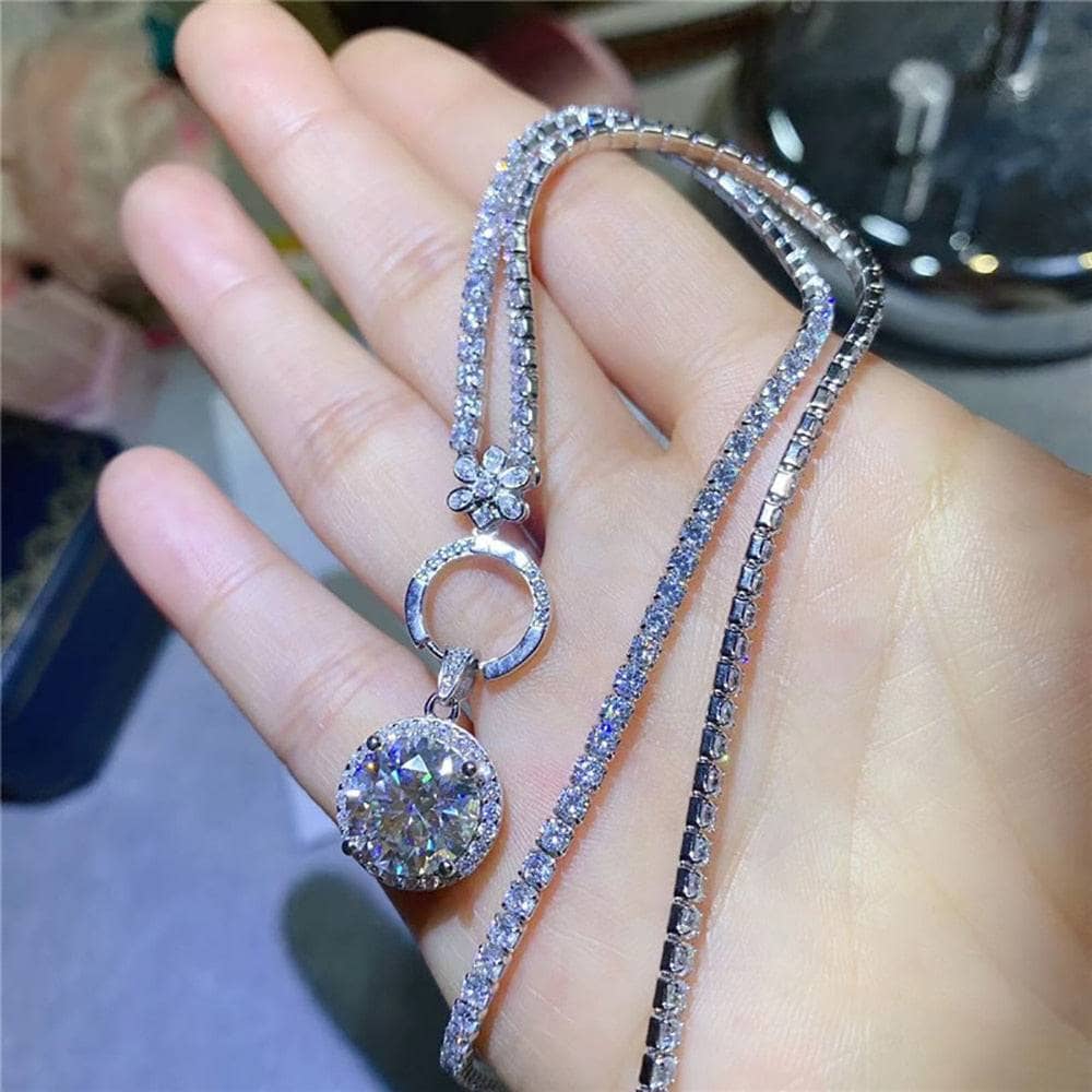 5ct Moissanite Chain Necklace-Black Diamonds New York