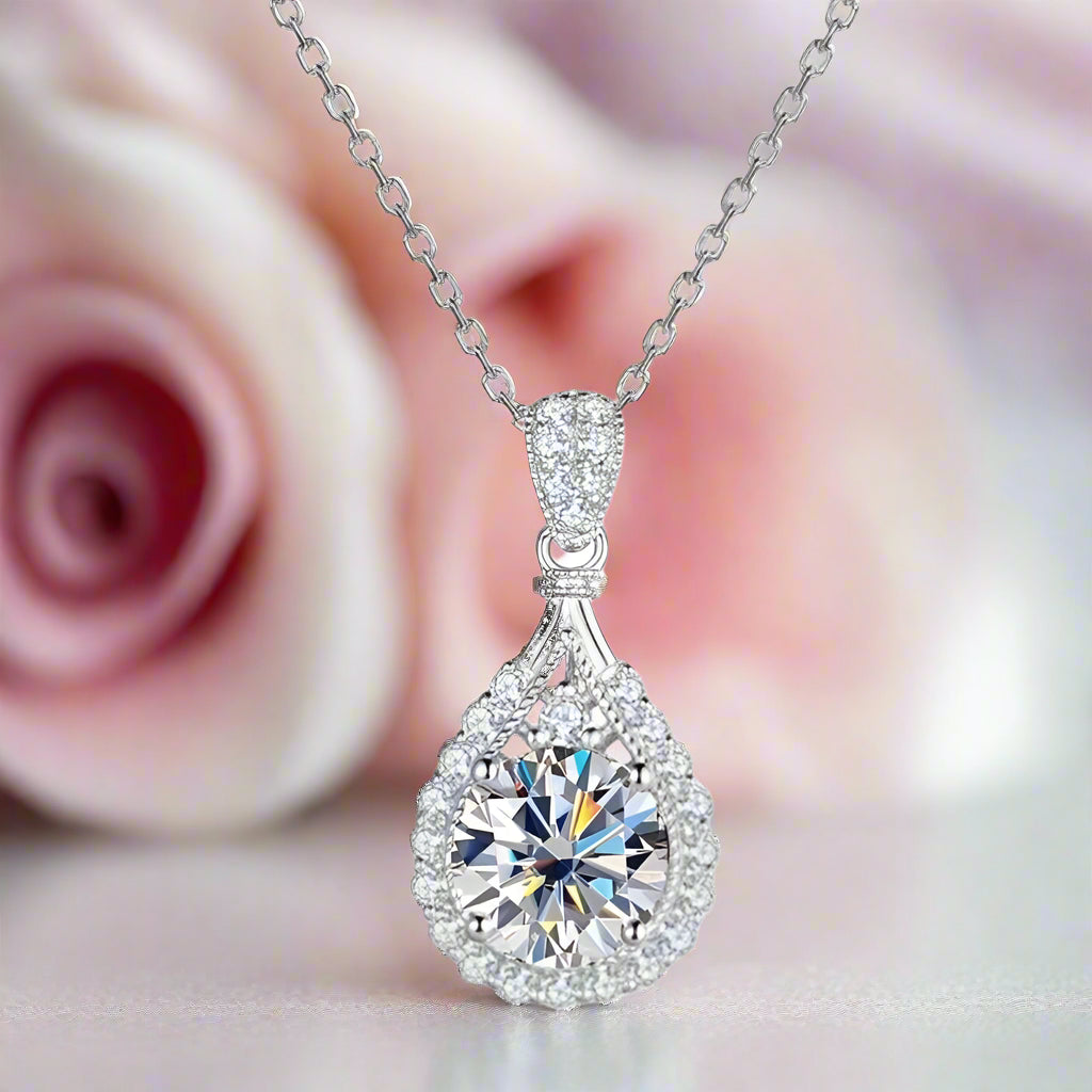 5ct Diamond Water Drop Pendant Necklace-Black Diamonds New York