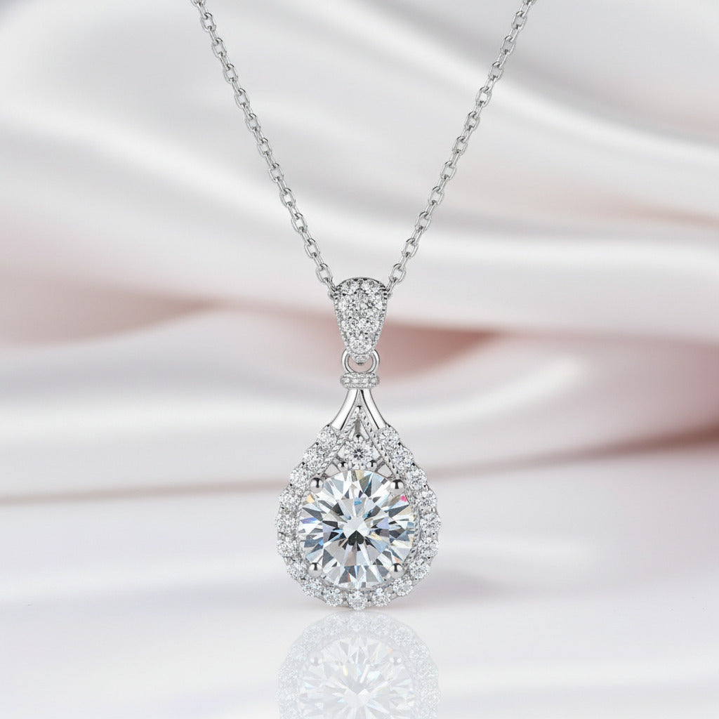 5ct Diamond Option Water Drop Pendant Necklace-Black Diamonds New York