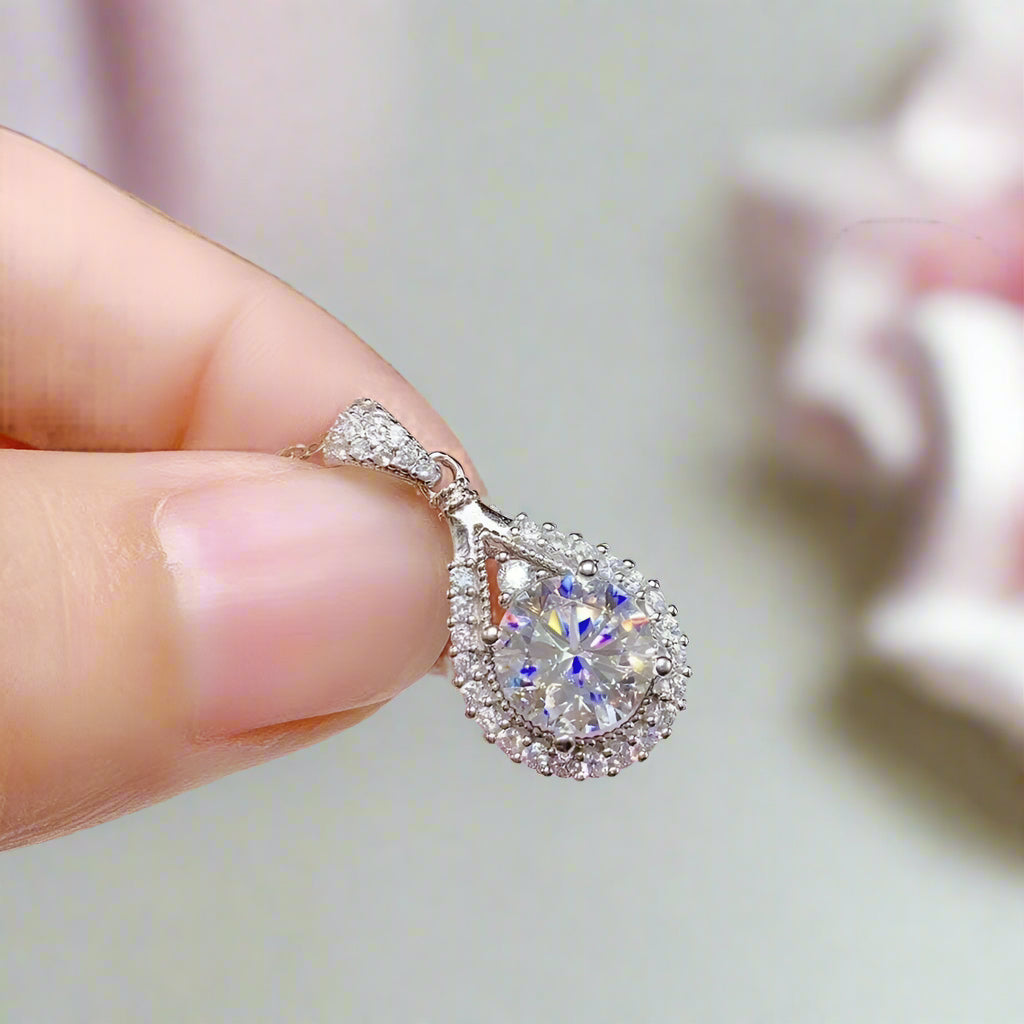 5ct Diamond Water Drop Pendant Necklace-Black Diamonds New York