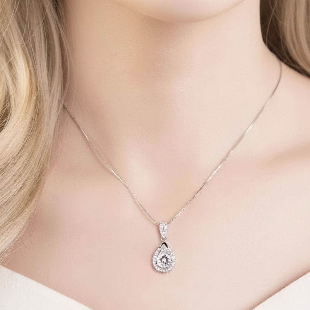 5ct Diamond Water Drop Pendant Necklace-Black Diamonds New York