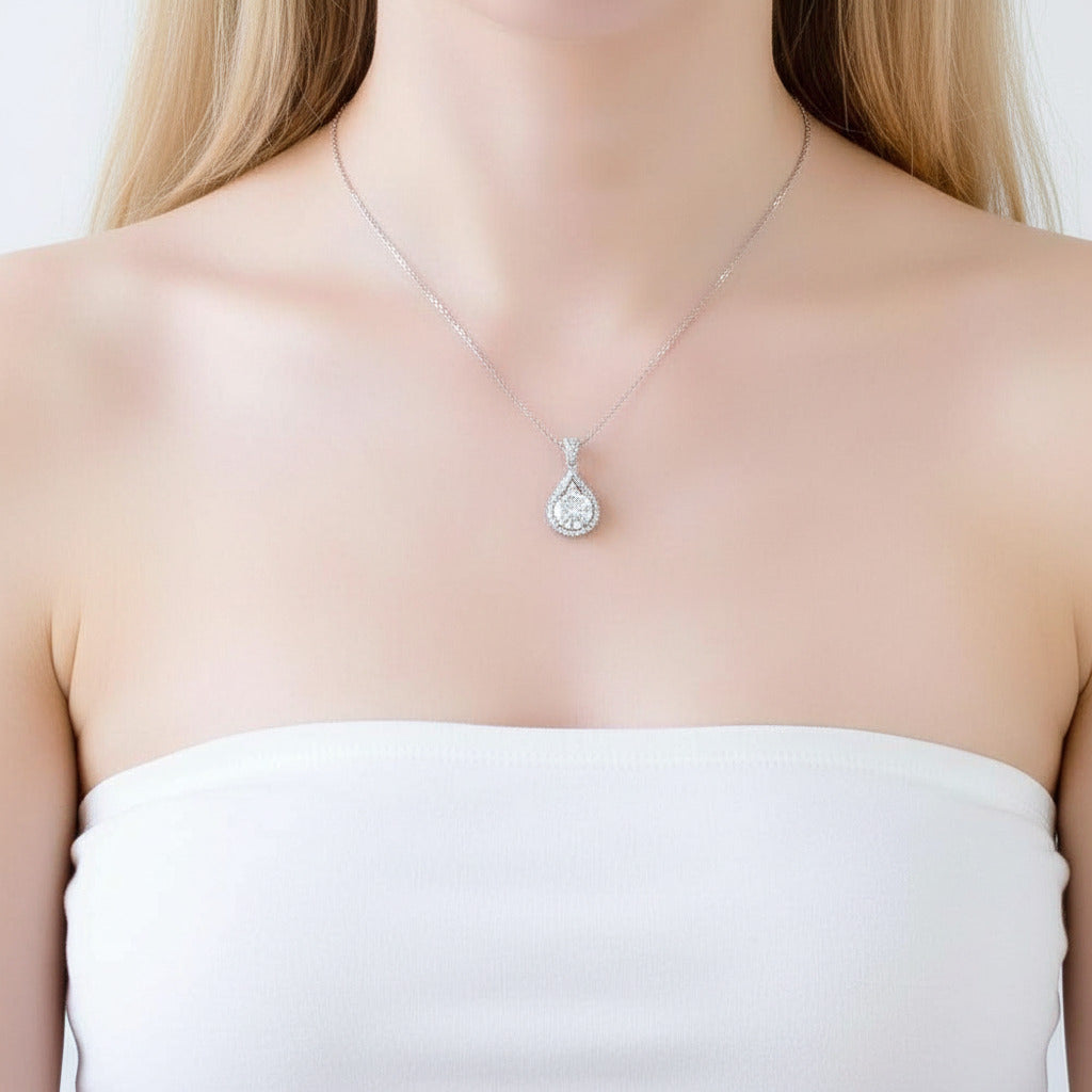 5ct Diamond Water Drop Pendant Necklace-Black Diamonds New York