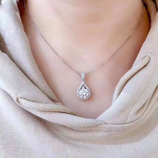 5ct Diamond Water Drop Pendant Necklace-Black Diamonds New York