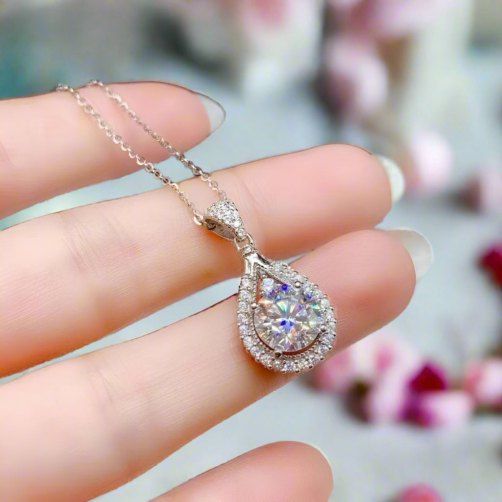 5ct Diamond Water Drop Pendant Necklace-Black Diamonds New York