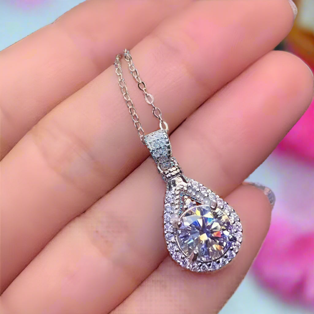 5ct Diamond Water Drop Pendant Necklace-Black Diamonds New York