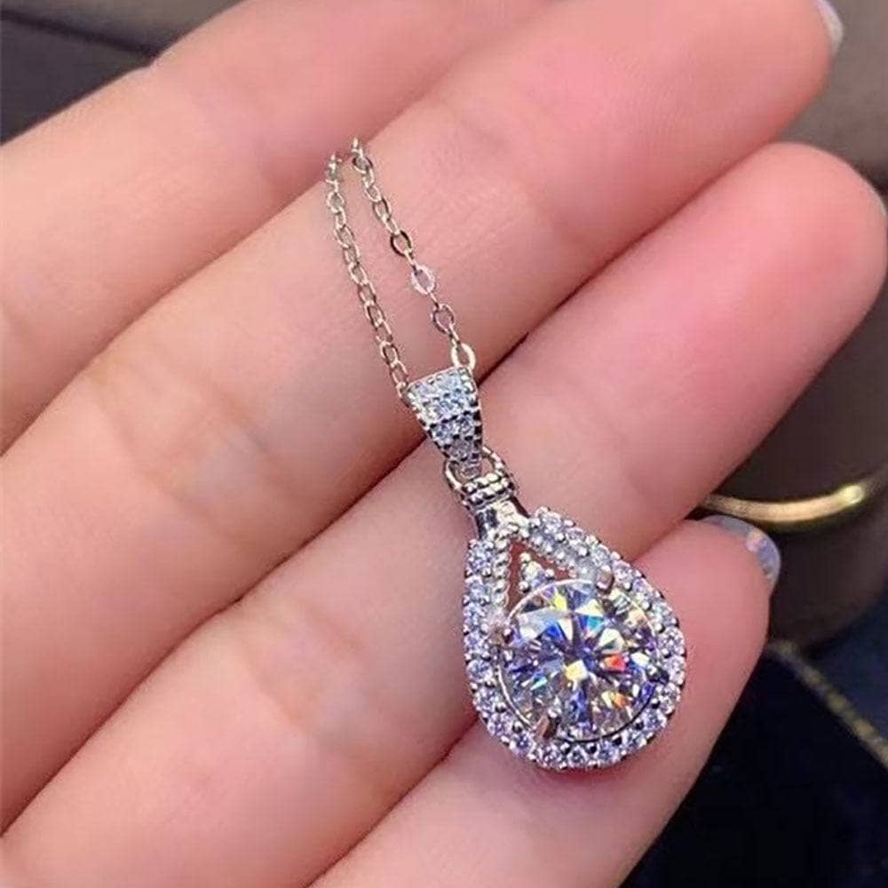 5ct Diamond Water Drop Pendant Necklace-Black Diamonds New York