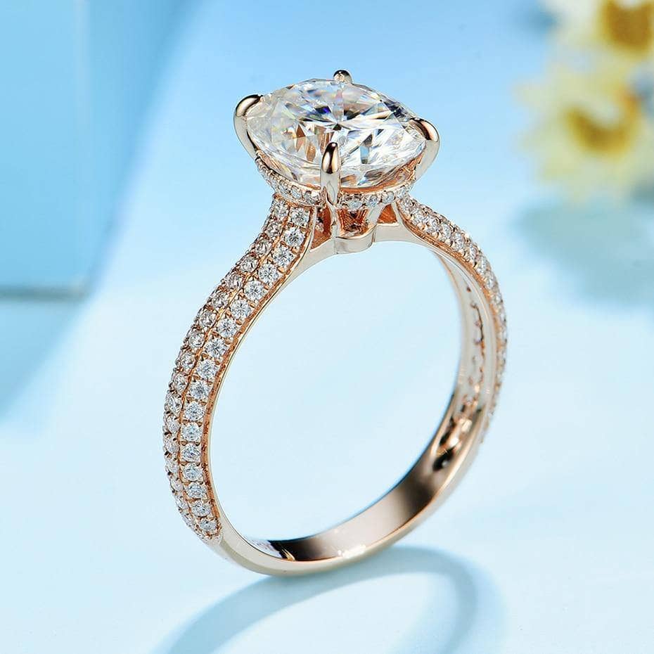 5ct Oval-Cut Moissanite Solitaire 10K Rose Gold Ring from Black Diamonds  New York