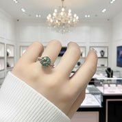 5ct Round Cut Green Diamond Engagement Ring-Black Diamonds New York