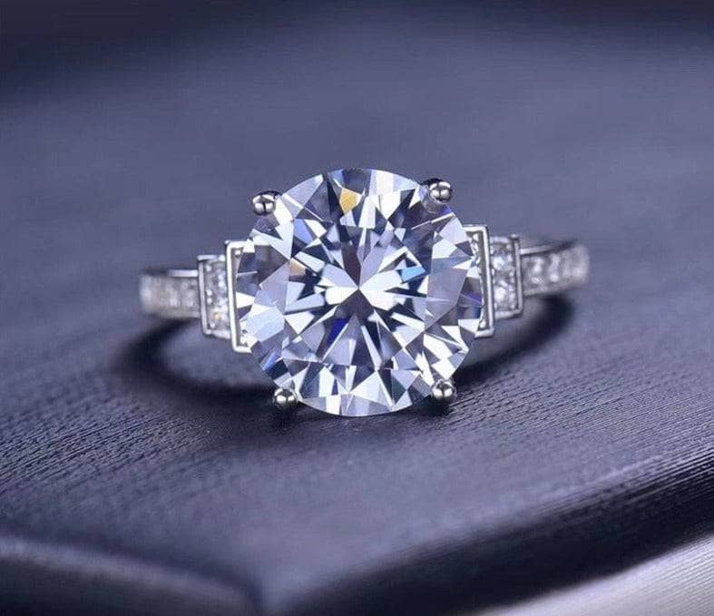 5ct Round Cut Moissanite Diamond Engagement Ring - Black Diamonds New York