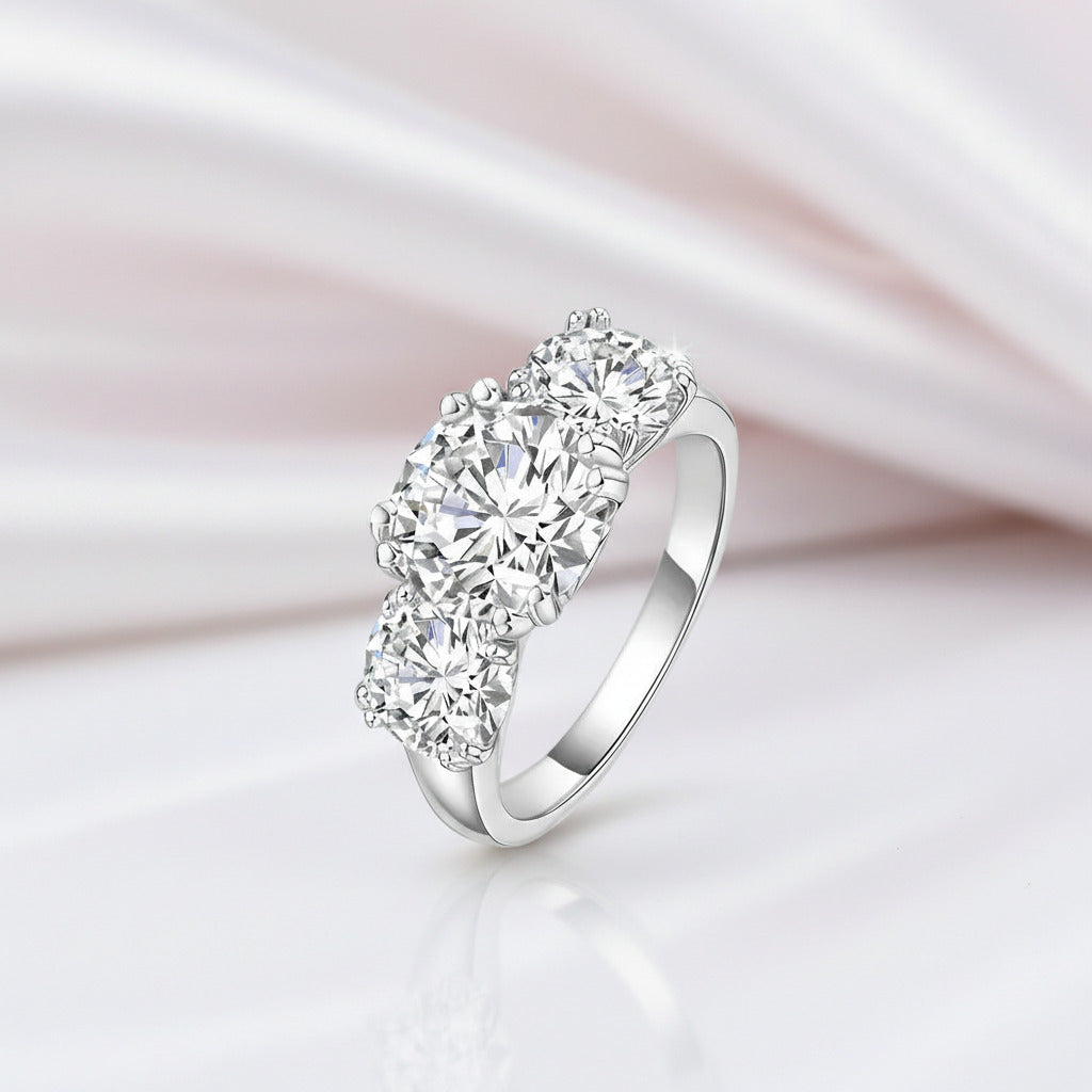 5ct Three Stone Diamond Option Ring-Black Diamonds New York