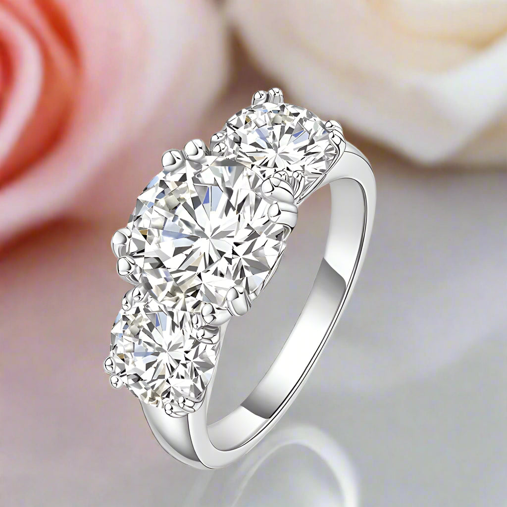 5ct Three Stone Diamond Ring-Black Diamonds New York